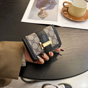Internet Celebrity Special-Interest Design Classic Fashion Small Wallet Womens Short Multi-Card Buckle Three Foldable Hand Long Wallet