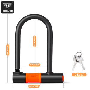 TOSUOD Bicycle Lock Anti-theft Durable Zinc Alloy Lock Cylinder U Lock For Mountain Road Motorcycle With 2 Keys Alloy Steel Lock