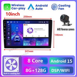 【Cooling System Cooling Fan】8G+128G Android Headunit Car Radio Car Android Player Wireless CarPlay 2Din 9/10inch Car Multi-Media Player GPS Navigation 360 Camera Dashcam