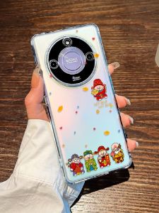 Fabo Womens Style Phone Case for Honor X70/X50 Full Cover Lens Protection Golden Wealth God pro Design Transparent Soft Shell