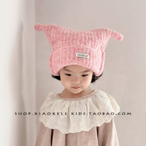 Cute Thickened Knitted Hat for Children Autumn Winter Style Warm Overhead Cap Boys Girls Baby Ear Protection Hat Casual Scenarion