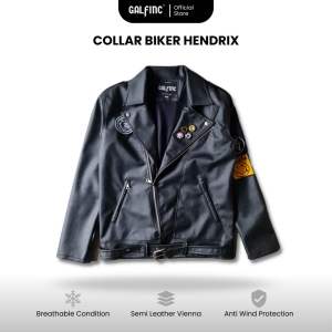 GALFINC JAKET SEMI KULIT ROCKNROLL COLLAR BIKER SERIES