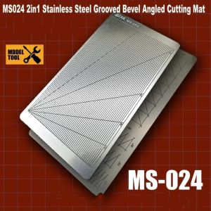 MS023 Stainless Round/Arc shape MS024 Multi Angel/Bevel Masking Tape Cutting Pad for Gundam Gunpla Model Making Tool Groove Type Two-sided Model Cutting Tool