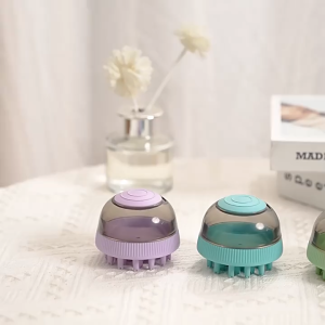 PS-1430 แปรงอาบน้ำสัตว์เลี้ยง ซิลิโคนฟองนุ่ม 🐾 สำหรับสุนัขและแมว 🩵🧡