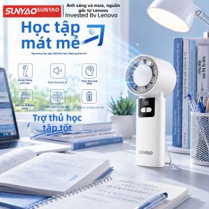 Lenovo | Quiet Desktop Portable Handheld Fan USB Charging Long Battery Life