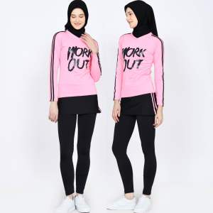Setelan Baju Senam Olahraga Zumba Legging Rok Span