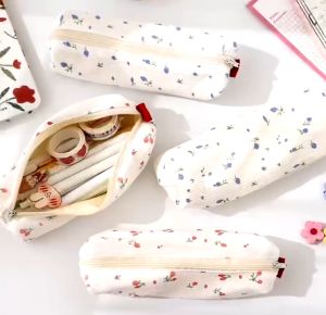 PENCIL CASE VINTAGE / KOTAK PENSIL SIMPLE / TEMPAT PENSIL MOTIF BUNGA