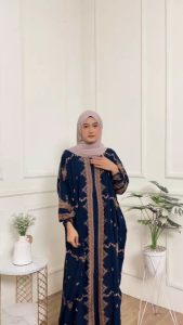 Ariefa Batik - Gamis Kaftan Motif Rayon Premium Jumbo Ld 180cm Busui Terbaru