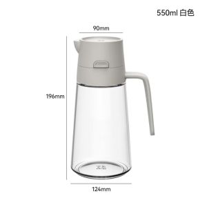 Automatic Glass Oil Bottle Kitchen Home Use Soy Sauce Vinegar Seasoning Bottle Fragrant Oil Bottle Storage Container