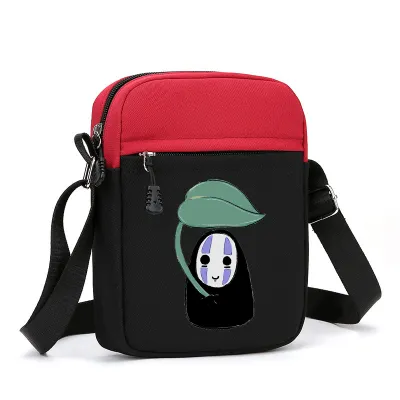 Bandai | Spirited Away No Face Man Kaonashi Mini Crossbody Bag Nylon Small Shoulder Bag Oxford Messenger Phone Side Sling Bag Chest Pack