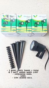 Lampu LED Sorot 3 Watt & Lampu Taman Tancap 3 Mata Putih & Kuning