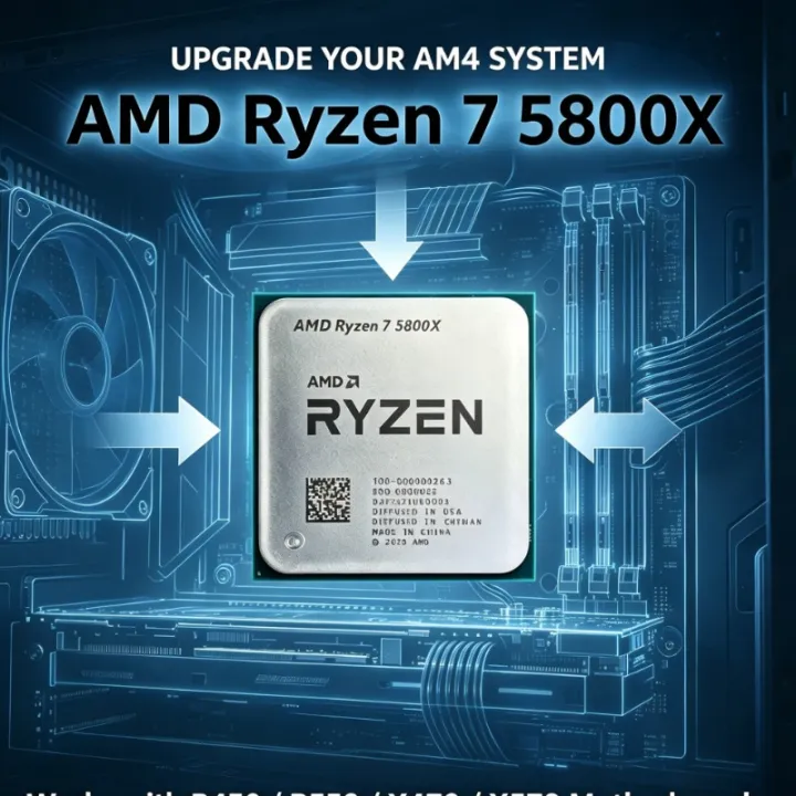 AMD | Ryzen 7 5800X For B450 B550 X570 Motherboard AM4 CPU 8C16T 3.8‑4.7GHz 32MB L3 Cache 7nm DDR4 No Fan