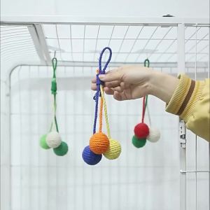 Pet Hanging Sisal Ball Cat Interactive Bell Ball Bite Resistant Durable Scratching Cat Teaser Toy