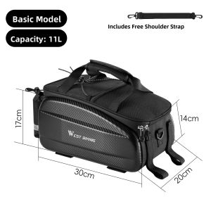 West Biking | Bike Rear Pannier Mountain Bike Seat Bag Delivery Electric Bike Rack Riding Tail Bag Shoulder Bag