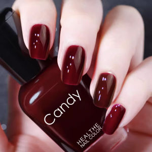 Long-Lasting Waterproof Wine Red Nail Polish Quick Dry No Baking Required White Enhancing Nail Art Gel by Tonqian
