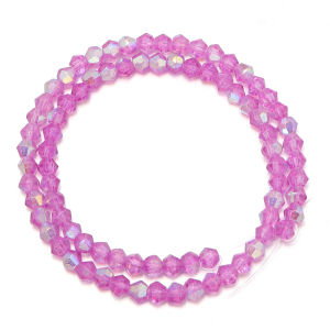 4mm Rainbow Austria Bicone Crystal Beads AB Color Faceted Sparkling Glass Beads for DIY Jewelry Making Necklace Supplies
