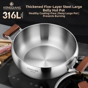 RONGCHUAN | Food Grade 316 Stainless Steel Pot Large Capacity Induction Cooker Special