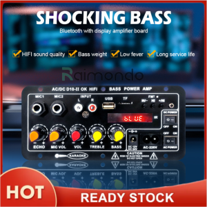 Raimondo Amplifier full bass subwoofer mini 8-12 Inci Amplifier bluetooth untuk Speaker AC 220V 12V 24V Penguat Bluetooth Digital Penguat Suara Stereo Papan Subwoofer Dual Mendukung USB TF Remote Control HIFI Penguat Daya Amplifier HiFi BASS mikrofon