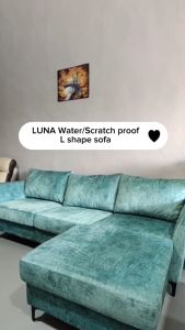 [CLEAR STOCK] SMASIS LUNA Adjustable L-Shape Waterproof / Scratchproof / High Quality Fabric Sofa Velvet