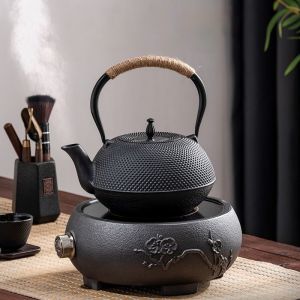 GIANXI Cast-Iron Ấm Trà Cắm Trại Với Bếp Pha Trà Lọc Trung Quốc Kung Fu Trà Lửa Mở Nước Sôi 801-900Ml