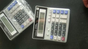 COD KIRIM CEPAT DEXIN Kalkulator 12 Digit LCD Display Lengkap Two Way Power Solar - DS-200ML