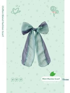 WEIAI | Mint Green Silk Scarf Womens Spring Summer Thin Long Strip Korean Style High End Feel Atmosphere Sense Narrow Band Neck Scarf