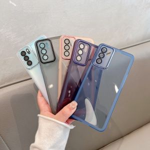 CrashStar ที่มีฟิล์มเลนส์ซิลิโคนใสเคสโทรศัพท์เนื้อนิ่มสำหรับ Samsung Galaxy S25 S24 S23 S22 S21อัลตร้าพลัส + S20 FE A73 A53 A33 A16 A13 A03S A52 A32 A12 A02S A51 A50 A06 A15 A05S โทรศัพท์เคสป้องกันกล้องเลนส์คลุมทั้งหมด