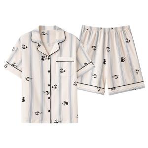 MiiOW | Couples Cotton Pajamas Summer Casual Short Sleeve Home Clothes Set Can Be Worn Outside Sweet Cute Style Youth Thin Fabric