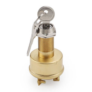 New 3 Terminals 3 Positions Marine Brass Ignition Starter Switch Brass Heavy Duty Off On Start for Marine Car Rv High Quality