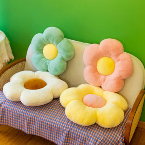 Cute Flower Seat Cushion Tatami Mat Office Sitting Pad Car Use Assorted Colors Modern Simple Style Plush Material Home Decor