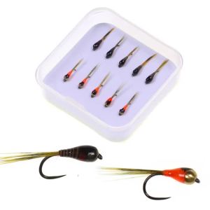 10PCS Premium Quick-Sinking Beadhead Copper Head Perdigon Nymph Flies For Trout Panfish Grayling Stream Lack Fishing Lures