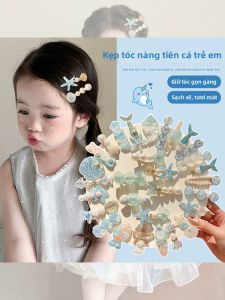 NING ZHOU | Blue Mermaid Starfish Scallop Design Hair Clip Side Clamp for Girls