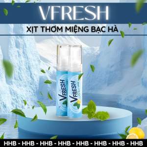 [Tiết kiệm] Combo 6 chai xịt thơm miệng Vfresh 10ml | Khử mùi hôi miệng thơm mát tức thì - hương bạc hà dễ sử dụng