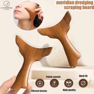 【Phụ nữ quyến rũ】máy mát xa kinh tuyến mũi bằng gỗ đàn hương vàng dụng cụ mát xa mặt cơ thể cán bằng gỗ Máy mát xa huyệt châm cứu bảng cạo gió