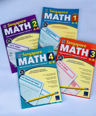 Singapore Math trọn bộ 4 cuốn in đen trắng