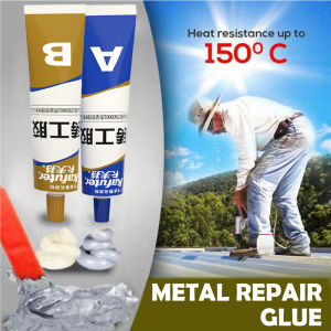 Wahaha 100g 65g Strong Kafuter A+B Metal Repairing Leaking Adhesive Glue Welding Super Glue Industrial Repair Metal Repairing Casting Adhesive Glue Gam Besi Paling Kuat 铸工胶 卡夫特 金属管道修补剂
