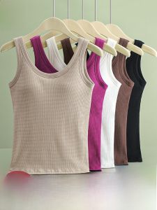 MiiOW | Womens Integrated Strap Vest Top Summer Innerwear Outerwear Sleeveless Shirt With Chest Pad Breathable Comfortable MiiOW
