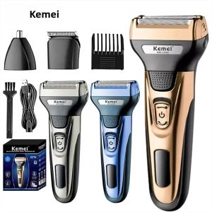Kemei | Máy Cạo Râu Điện 3 Trong 1 Kemei Dành Cho Nam KM-1429 Máy Cạo Râu Mạnh Mẽ Trên Cơ Thể Máy Cạo Râu Máy Cắt Tóc Mũi Tai Bằng Lưỡi Dao Bằng Thép Không Gỉ