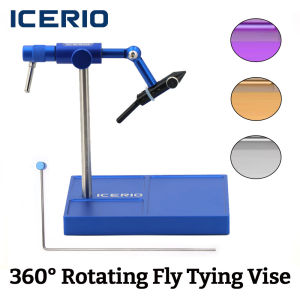 ICERIO 360° Rotating Fly Tying Vise with Sturdy Base Easy Adjust Cone Jaws Rotary Fly Tying Tool for Fly Fishing Lure Making