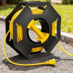 Multi Purpose Portable Cable Reel Handheld PP Spool with Sockets Industrial Extension Cord Reel Heavy Duty For Construction 10M
