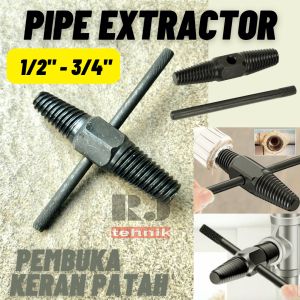 Tap Balik Alat Pembuka Cabut Kran Air Patah Baut Ukuran 1/2 - 3/4" inch Pipe Screw Extractor