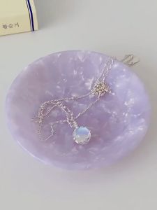 AURORA Real 925 Silver Natural White Agate Flower Beads Chain Necklace Pendant Jewelry DS925-10