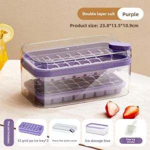 OUHUAGUAN | Food Grade Press Ice Tray Silicone Ice Cube Molds for Home Storage