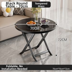 ZHUSHANXIA | Folding Table for Home Dining Square and Round Small Space Durable Stainless Steel