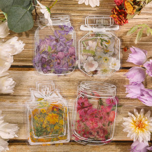 Spring in the Bottle Childrens Handmade DIY Transparent Creative Sticker Glass Bottle Bookmark Homemade Dry Flower Plant Specimen