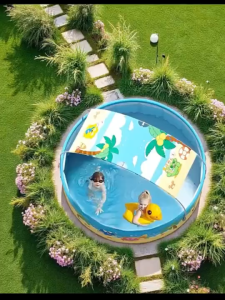 bể bơi trẻ em BeigeDễ dàng thu gọn sử dụng tiện lợi chỉ mất 2 phút để mở ra (sử dụng)