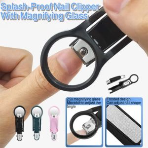 Splash-Proof Nail Clipper With Magnifying Glass Portable Splash-Proof Nail Clippers With 2.5x Magnifying Glass Nail Clippers
