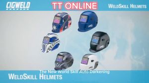 CIGWELD Weldskill Auto Darkening Helmet (Blue) Auto Darkenin Topi Welding Qualiti (Direct Import from Australia)