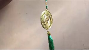Gantungan Lafadz Allah Muhammad bulat besar Gold