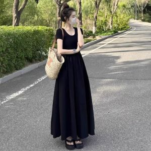 Elegant French Audrey Style Black Dress